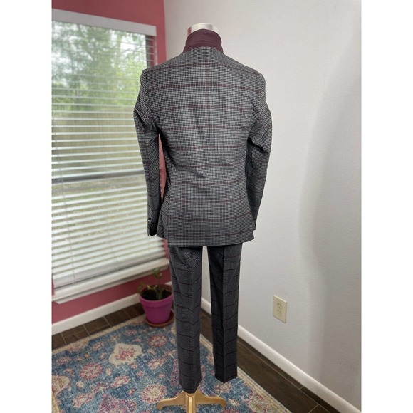 Paisley & Gray 2 Piece Suit Mens 40R Skinny Fit Pants Flat Front 32X32 - Picture 7 of 16